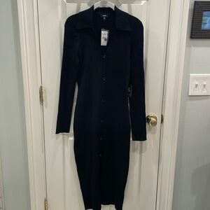 Brand new with tags, never worn, Express black knit long sleeve dress! Size M